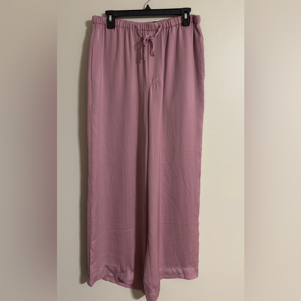 Vince Pink Satin Wide-Leg Pants - Picture 5 of 8